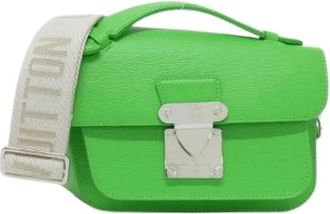 Louis Vuitton Pre-owned Monceau Distorted Calf Shoulder Bag - Dames - Vintage Schoudertas - Groen - ONE Size - Leer - Vintage