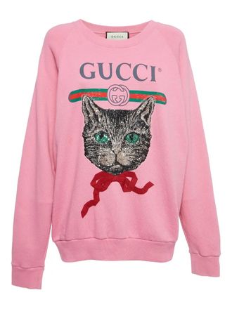 Gucci cat-print sweatshirt - Pink