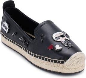 Karl Lagerfeld Michaela Espadrille Flat in Black at Nordstrom Rack, Size 10