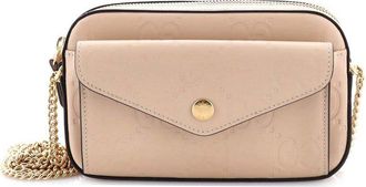 Gucci Front Pocket Chain Shoulder Bag Jumbo GG Embossed Leather Super Mini (Authentic Pre-Loved)
