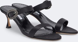 Manolo Blahnik Zutosanmu embellished satin mules