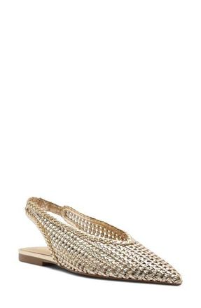 Arezzo Eva Slingback Pointed Toe Flat in Platino at Nordstrom, Size 9.5