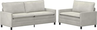 vidaXL Set Di Divani 2 Pz Crema Velluto Vidaxl