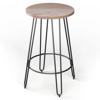 Blumfeldt Blumfeldt Hamilton - Tavolino da bistrot, &Oslash; 60 cm, legno, telaio di acciaio
