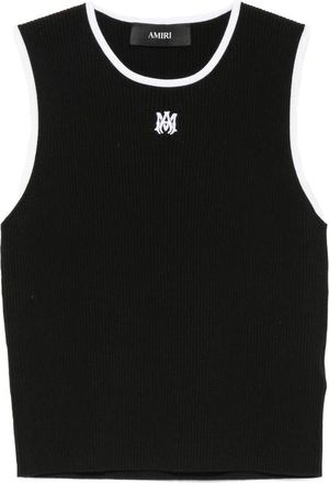 Amiri Logo-embroidered Ribbed-knit Tank Top