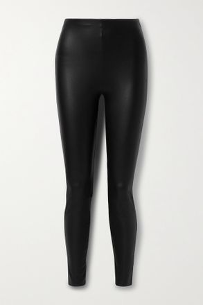 Good American Good Waist Faux Leather Leggings - Black