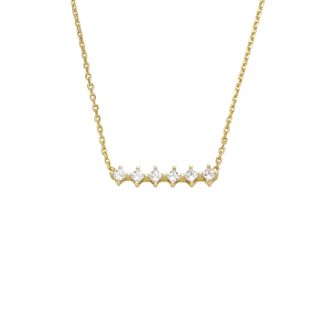 Fossil Womens Hazel Classic Glitz Gold-Tone Brass Station Necklace