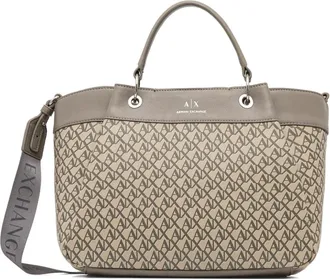 A|X Armani Exchange Borsa tote con stampa - Toni neutri