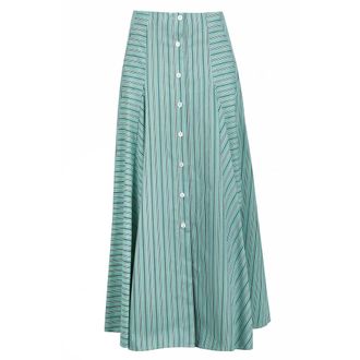 SOLOTRE Maxi Skirts, female, Green, Size: 2XL Gonna lunga ABF a righe