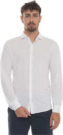 Gran Sasso Franse Hals Textuur Polo Shirt - Heren - Zakelijke Overhemden - Wit - 4XL - Katoen - Overhemden