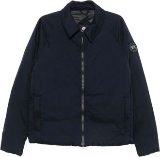 Canada Goose Lodge Track Jacket - Heren - Winterjassen - Blauw - M - Leer - Jassen