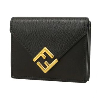 Fendi Black Leather Wallet (Tri-Fold) (Pre-Owned)