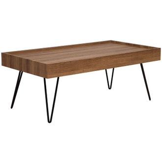 Beliani Beliani - Modern Rustic Rectangular Coffee Table Brown Wood Veneer Hairpin Legs 100 x 60 cm Welton