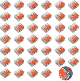 OEM 40 Terminales De Conexi&oacute;n, 4,0 Mm&sup2;, Conectores El&eacute;ctricos De Tipo Enchufable R&aacute;pido De Color Naranja, Terminales Compactos Y R&aacute;pidos, Modelo Transpare
