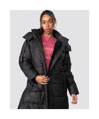Hunter Womens Ladies Intrepid Long Puffer - Black, Size: Medium Rubber - Size Medium