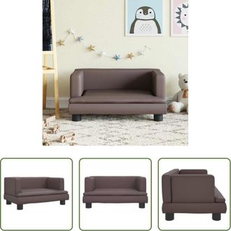 vidaXL vidaXL Divano per bambini morbido - Divano per Bambini Marrone 60x40x30 cm in Similpelle