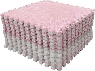 OEM Juego De 10 Tapetes De Espuma Suave, 30 Cm (11,8 Pulgadas), Tapetes Cuadrados De Espuma Para El Piso Del Dormitorio (rosa Y Blanco)