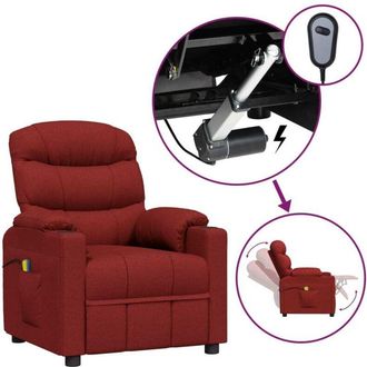 vidaXL Vidaxl - Sill&oacute;n De Masaje El&eacute;ctrico Tela Rojo Tinto