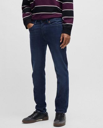 Boss Orange by Hugo Boss Taber BC-P-1 Mens Tapered Fit Jeans in Dark Blue Super-Stretch Denim NOS - Navy - Size 30W/32L