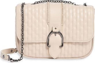 Longchamp Small Amazone Leather Quilted Convertible Crossbody Bag in Chalk at Nordstrom Rack