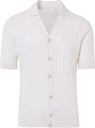 Paolo Pecora Cardigans, male, Beige, Size: XL Cream Silk and Cotton Shirt