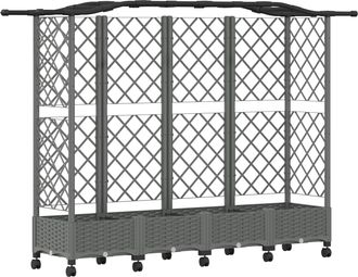vidaXL Cama Elevada Con Trellis Y Techo Gris Claro 203,5 X 40 X 129 Cm Vidaxl