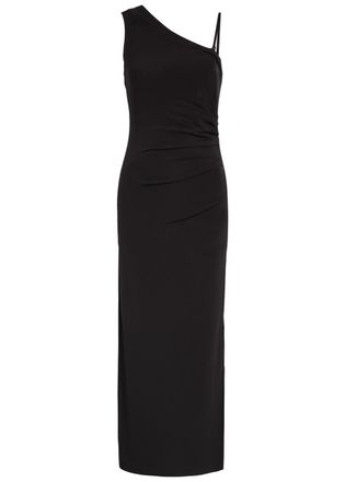 Max Mara One-shoulder Gathered Stretch-jersey Midi Dress - Black - S (UK8-10 / S)