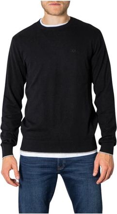 A|X Armani Exchange Heren Trui Herfst/Winter Collectie - Heren - Ronde hals truien - Zwart - S - Katoen - Truien & Vesten