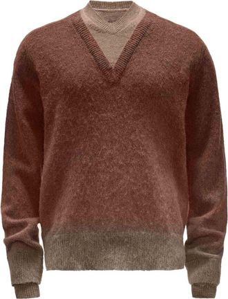 J.W.Anderson V-neck wool jumper - men - Merino/Alpaca - S - Brown