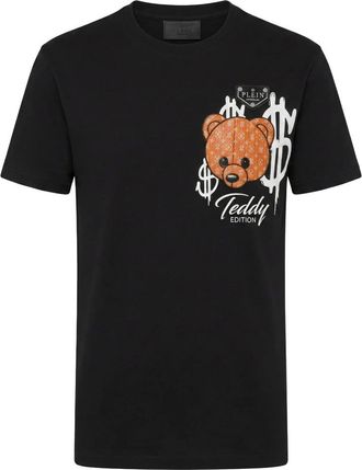 Philipp Plein Tops, Heren, Zwart, M, Katoen, Jersey T-Shirt Teddy Borst