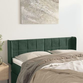 vidaXL Cabecero De Terciopelo Verde Oscuro 147x16x78/88 Cm Vidaxl