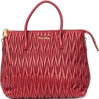 Miu Miu Borsa tote matelassé - Rosso