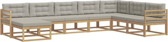 vidaXL Conjunto De Sof&aacute;s De Exterior 8 Uds. Blanco Y Gris Claro Vidaxl