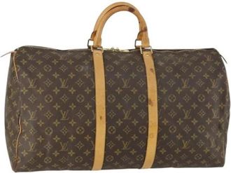 Louis Vuitton Tweedehands Canvas Louis Vuitton tassen - Dames - Vintage Weekendtas - Bruin - ONE Size - Vintage