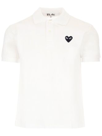 Comme Des Garçons Black Heart Polo Shirt Bianco-Donna