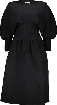 Bottega Veneta Elastische Viscose Jurk met Elastaan - Dames - Casual kleedjes - Zwart - 2XS - Polyester - Kleedjes