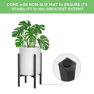 OEM Soporte Moderno Y Ajustable De Metal Para Macetas, Apto Para Uso Interior Y Exterior, Con Ancho Ajustable De 24 Cm A 36 Cm, Color Negro
