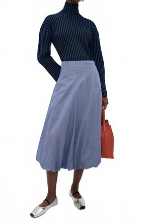 Proenza Schouler Elysia Ladder Stripe Knit Sweater In Blue/black