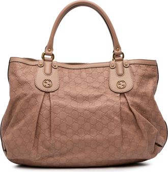 Gucci Pre-owned Womens Large Guccissima Scarlett Tote - Tan Leather - One Size