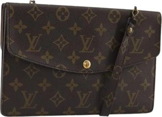 Louis Vuitton Pre-owned Cross Body Bags, female, Brown, Size: ONE SIZE Pre-owned Pochette Double Rabat