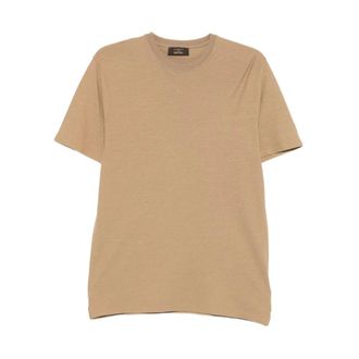 Zanone T-Shirts, male, Beige, Size: 4XL Cotton T-shirt