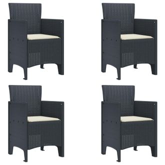 Berkfield Home Garden Chair Set of 4 Anthracite Polypropylene Standard