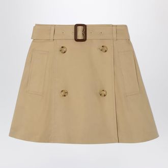 Burberry Gonna in twill di cotone beige sabbia