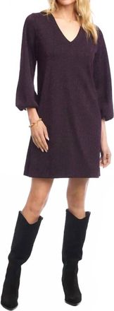 Karen Kane Blaise V-Neck Dress In Eggplant