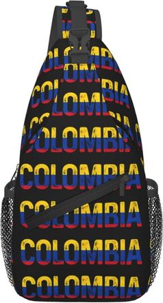 Generic Vintage Colombia Colombian Pride Flag Cross Body Bag Lightweight Sling Bag Breathable Crossbody Bags For Runner Traveling Shopping
