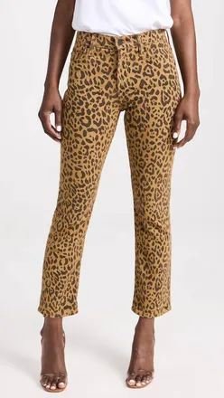 Mother Mid-Rise Rider Ankle Straight-Leg Jeans In Hit The Spot