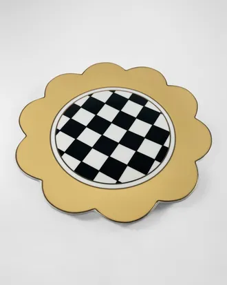 MacKenzie-Childs Buttercream Butterfly Toile Dinner Plate