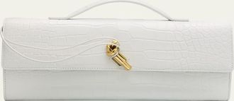 Bottega Veneta Andiamo Alligator-Embossed Leather Clutch Bag