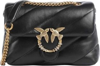 Pinko Pinko, Tassen, Dames, Zwart, ONE Size, Katoen, Puff Mini New Buckle Sheep Nap