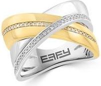 Effy Two-Tone Diamond Crisscrossing Band Ring in White at Nordstrom Rack, Size 7